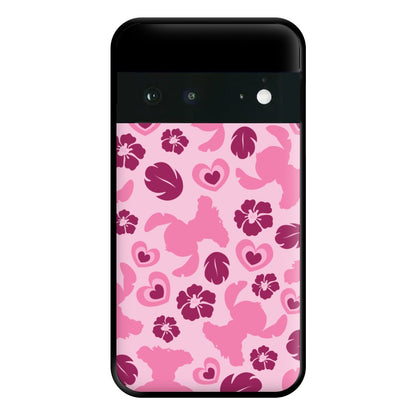 Pink Alien Silhouette Pattern Phone Case for Google Pixel 6a