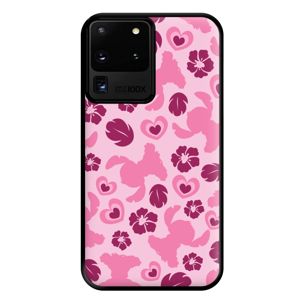 Pink Alien Silhouette Pattern Phone Case for Galaxy S20 Ultra