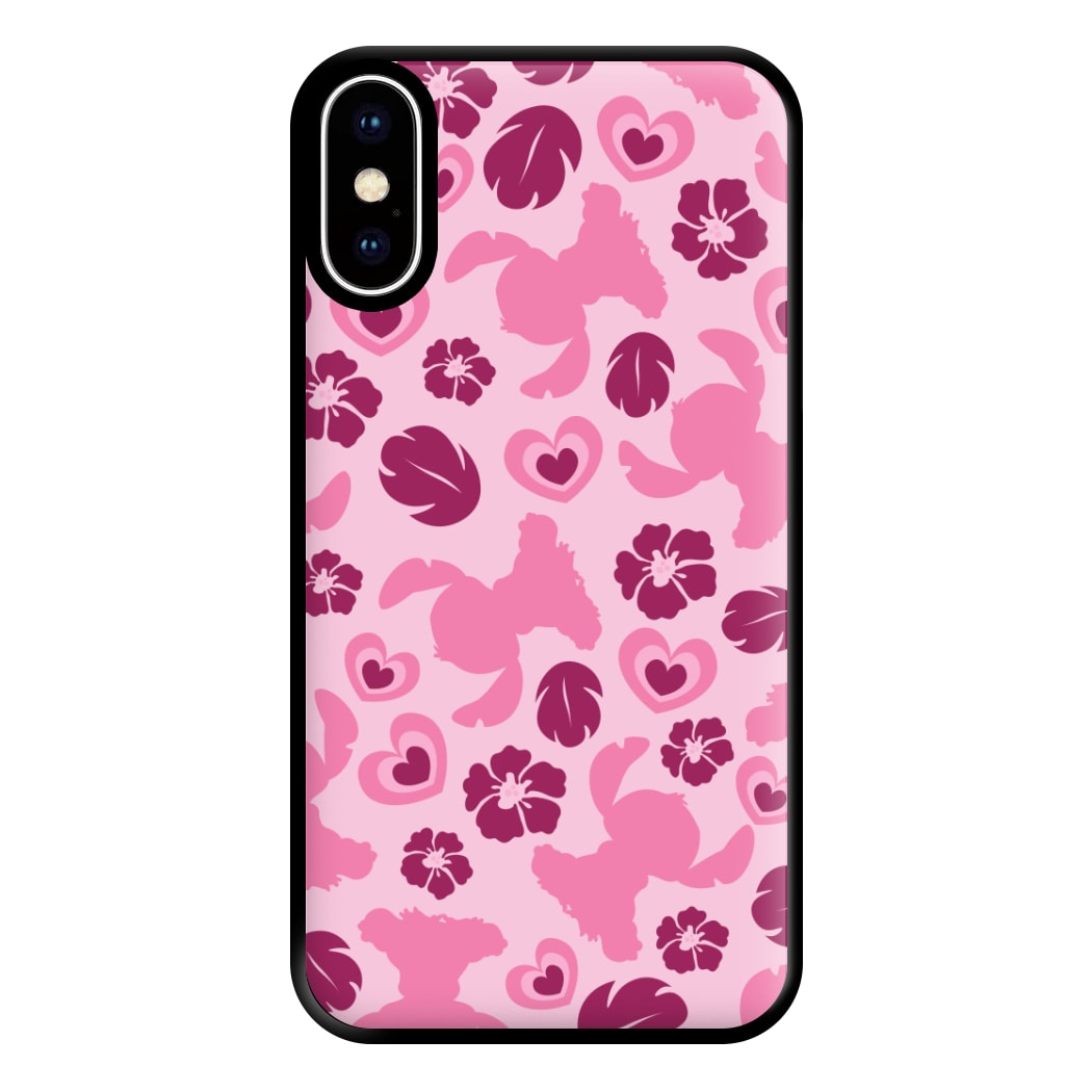 Pink Alien Silhouette Pattern Phone Case for iPhone XS Max