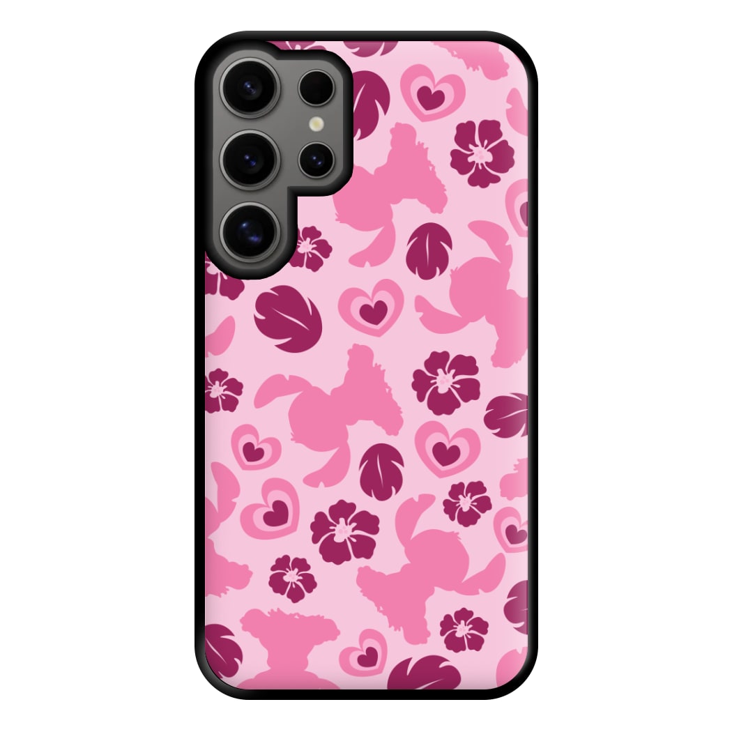 Pink Alien Silhouette Pattern Phone Case for Galaxy S24 Ultra