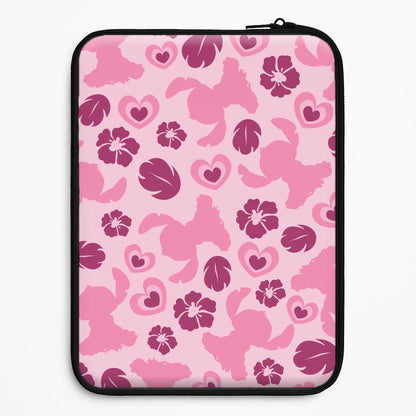 Pink Alien Silhouette Pattern Universal Laptop Sleeve