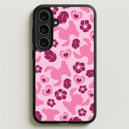 Pink Alien Silhouette Pattern Phone Case for Galaxy S25FE