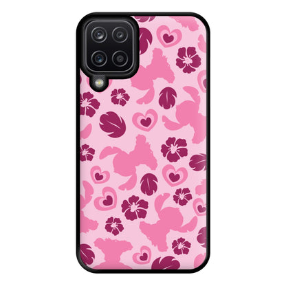 Pink Alien Silhouette Pattern Phone Case for Galaxy A12