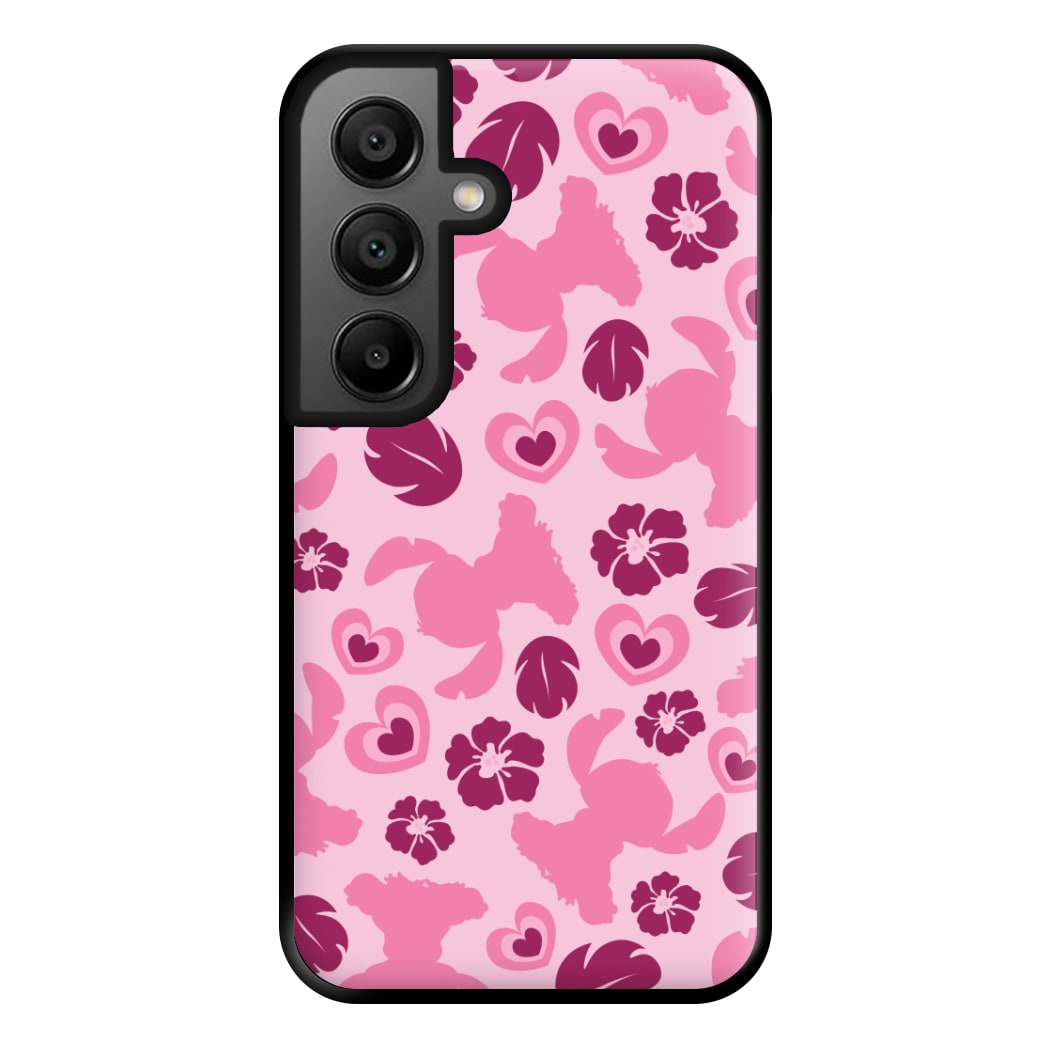 Pink Alien Silhouette Pattern Phone Case for Google Pixel 8