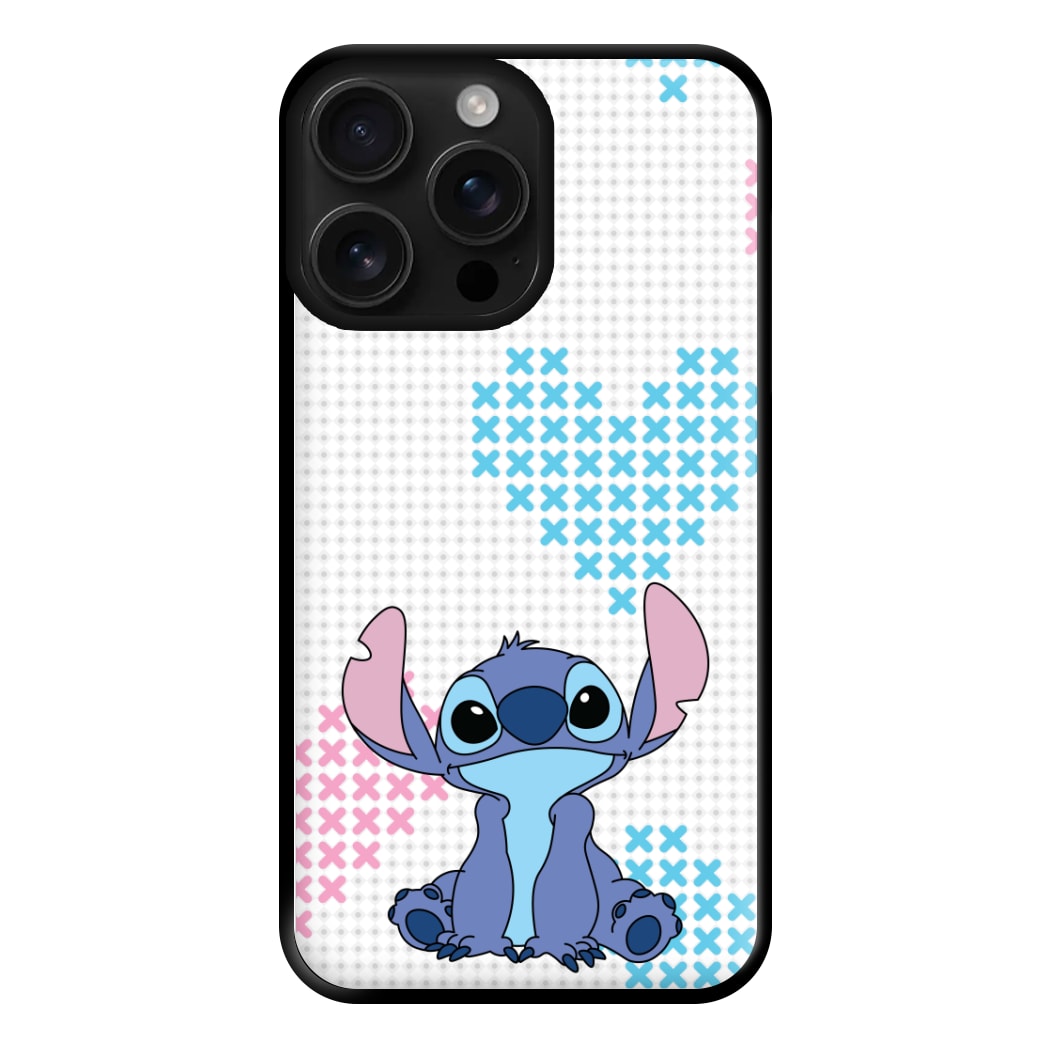 Blue Alien Hearts Phone Case