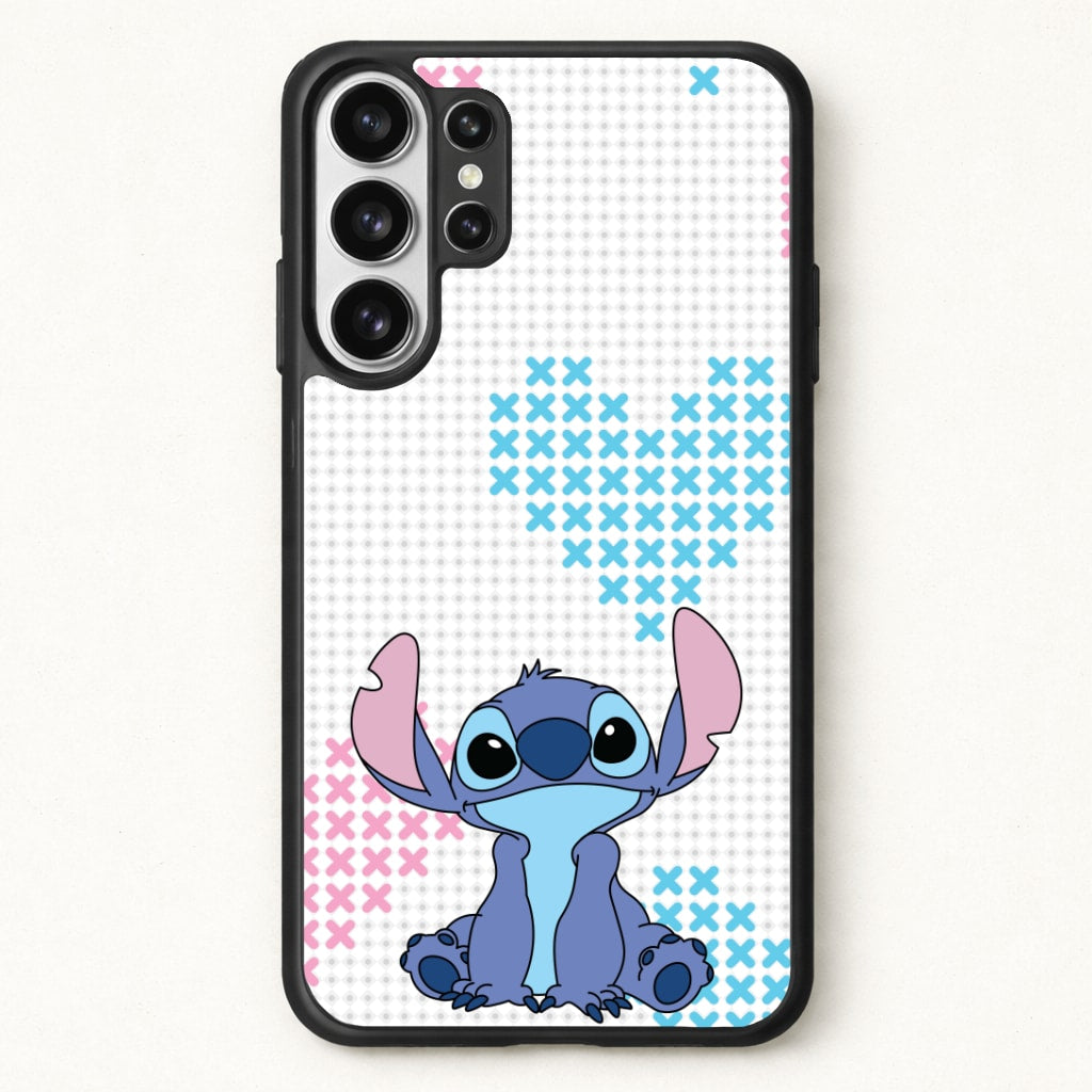 Blue Alien Hearts Phone Case for Galaxy S26 Ultra