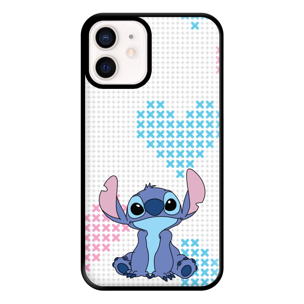 Blue Alien Hearts Phone Case for iPhone 12 Mini