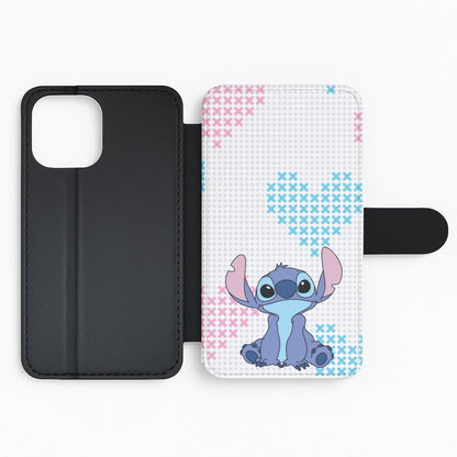 Blue Alien Hearts Flip Phone Case