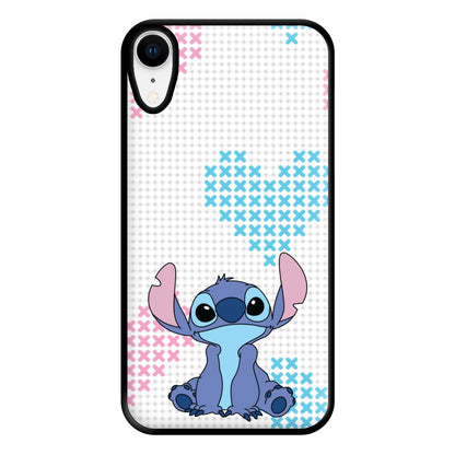 Blue Alien Hearts Phone Case for iPhone XR