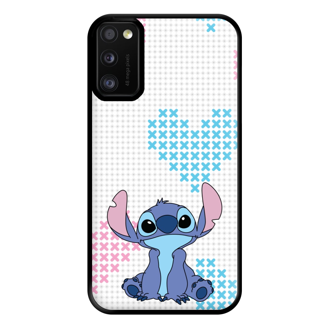 Blue Alien Hearts Phone Case for Galaxy A41