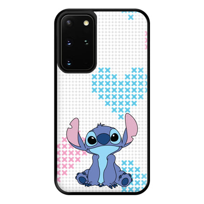 Blue Alien Hearts Phone Case for Galaxy S20 Plus