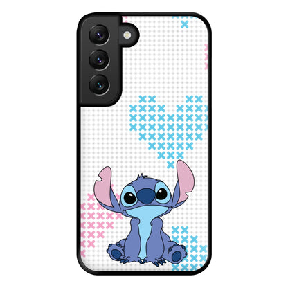 Blue Alien Hearts Phone Case for Galaxy S22 Plus