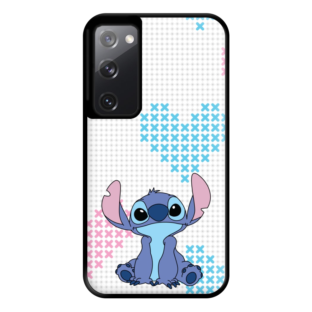 Blue Alien Hearts Phone Case for Galaxy S20FE