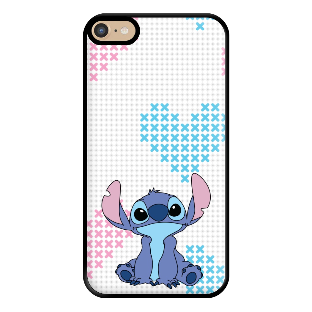 Blue Alien Hearts Phone Case for iPhone 6 Plus / 7 Plus / 8 Plus