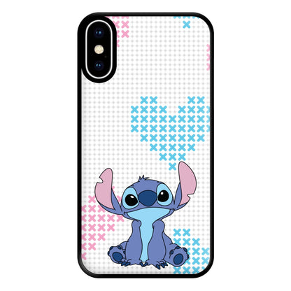 Blue Alien Hearts Phone Case for iPhone XS Max