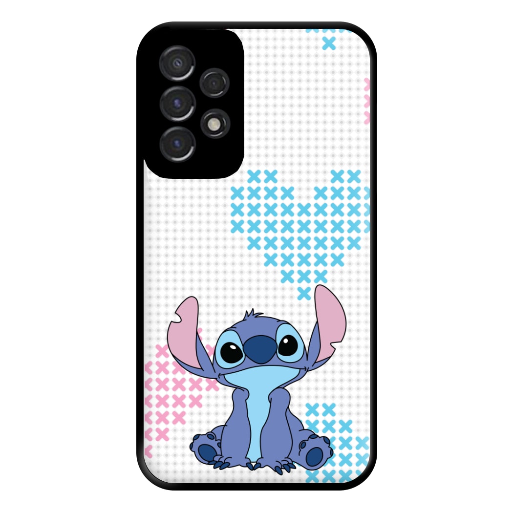 Blue Alien Hearts Phone Case for Galaxy A53