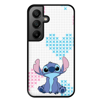 Blue Alien Hearts Phone Case for Google Pixel 8