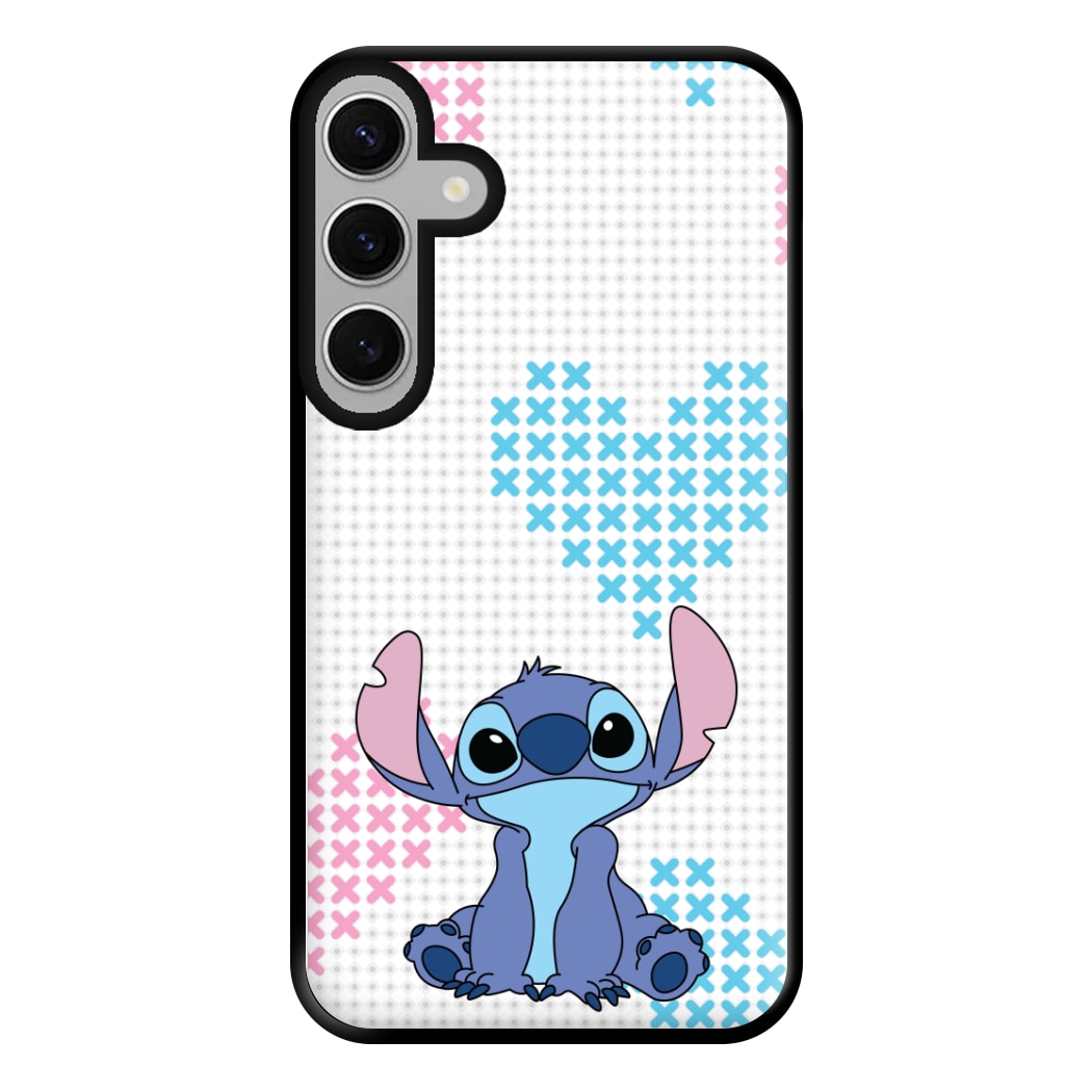 Blue Alien Hearts Phone Case for Galaxy S24FE