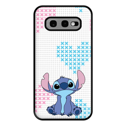 Blue Alien Hearts Phone Case for Galaxy S10e