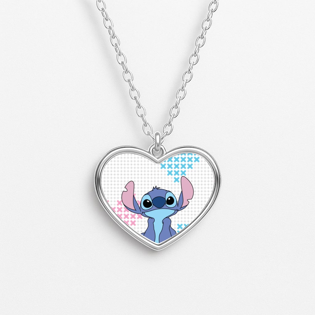Blue Alien Hearts Necklace