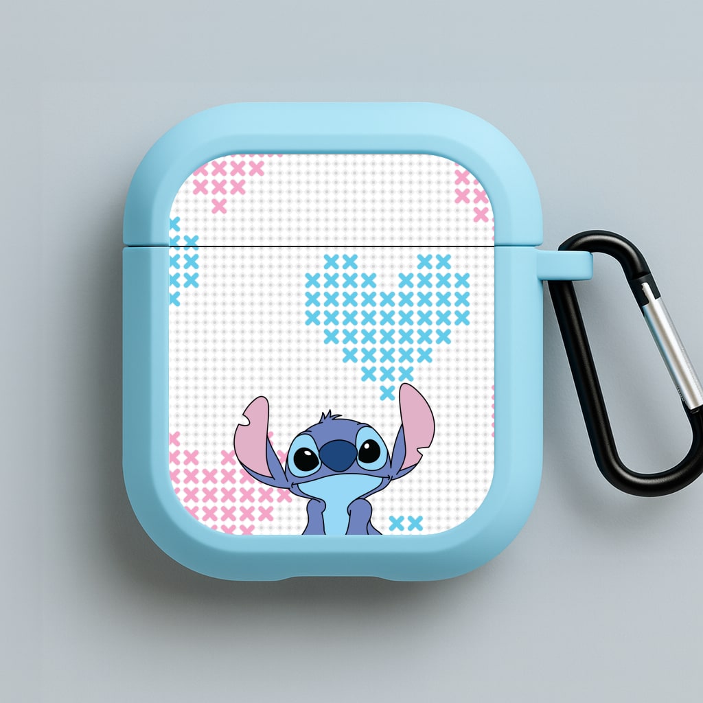 Blue Alien Hearts Blue AirPods Case