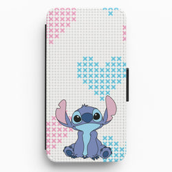 Blue Alien Hearts Flip / Wallet Phone Case