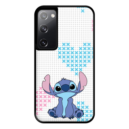 Blue Alien Hearts Phone Case for Galaxy S20