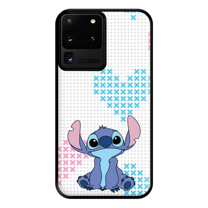 Blue Alien Hearts Phone Case for Galaxy S20 Ultra