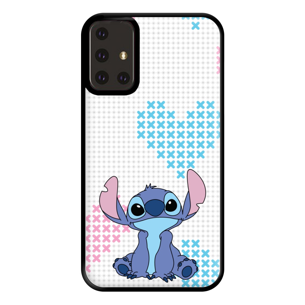 Blue Alien Hearts Phone Case for Galaxy A71