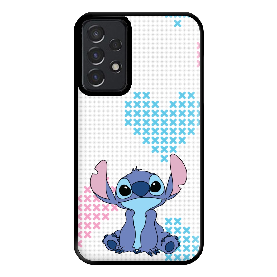 Blue Alien Hearts Phone Case for Galaxy A52 / A52s