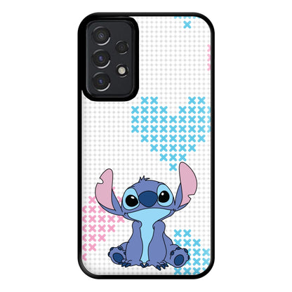 Blue Alien Hearts Phone Case for Galaxy A52 / A52s