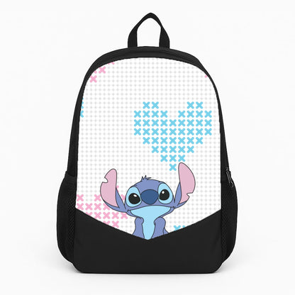 Blue Alien Hearts Large Backpack