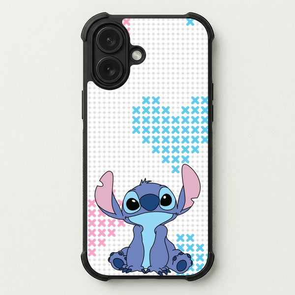 Blue Alien Hearts Phone Case — Bumper case