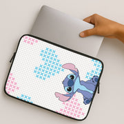Blue Alien Hearts Laptop Sleeve 2