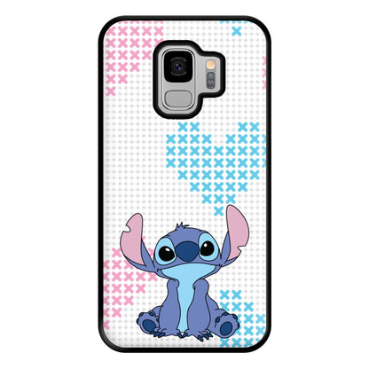 Blue Alien Hearts Phone Case for Galaxy S9 Plus