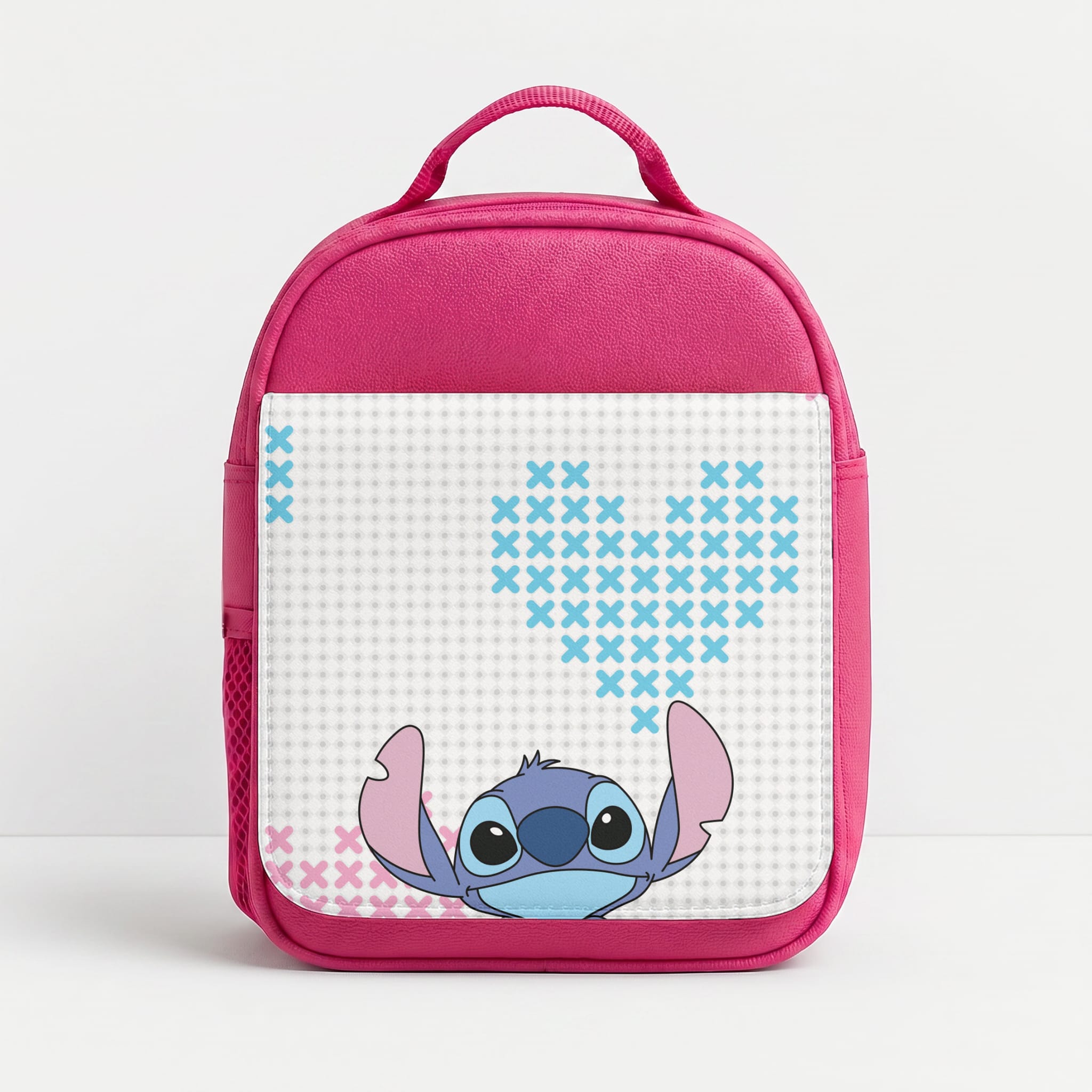 Blue Alien Hearts Lunchbox - Pink