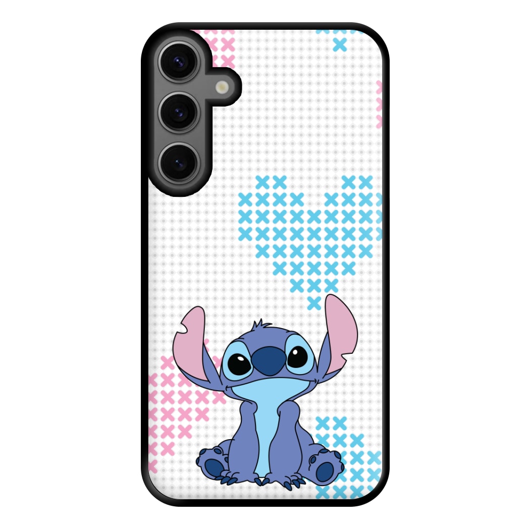 Blue Alien Hearts Phone Case for Galaxy S23FE