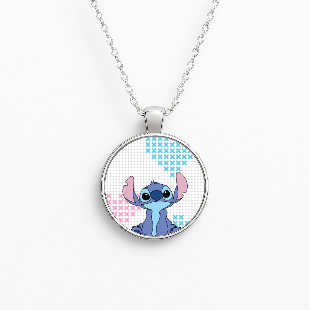 Blue Alien Hearts Necklace
