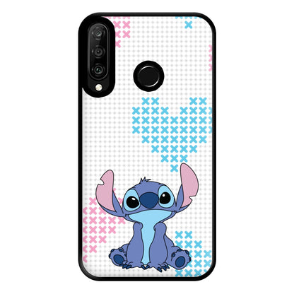 Blue Alien Hearts Phone Case for Huawei P30 Lite