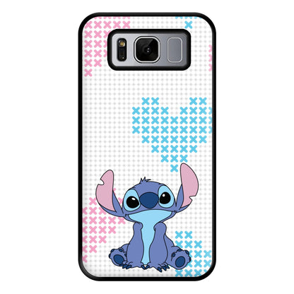 Blue Alien Hearts Phone Case for Galaxy S8 Plus