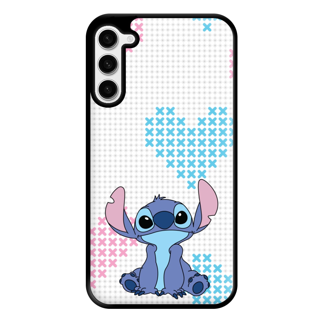 Blue Alien Hearts Phone Case for Galaxy S23 Plus