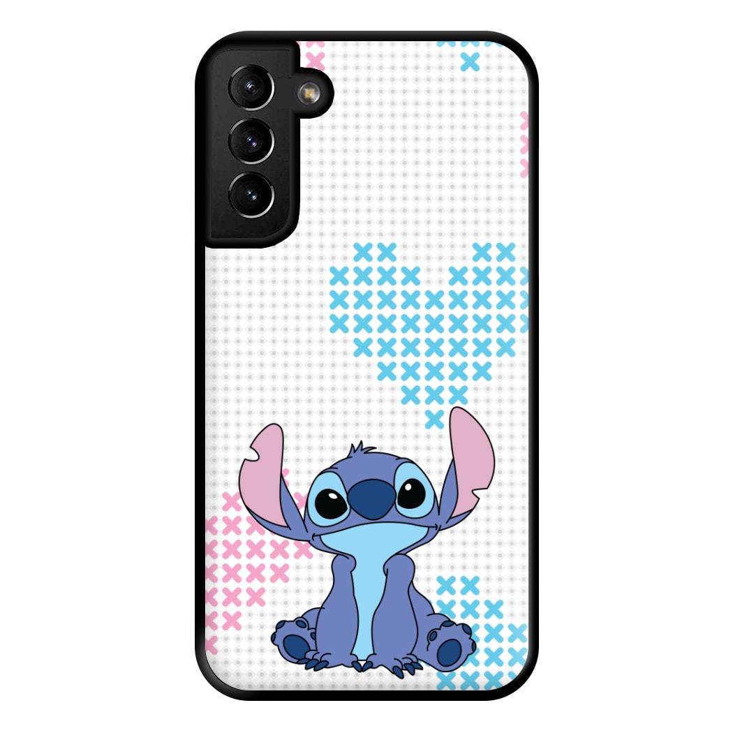 Blue Alien Hearts Phone Case for Galaxy S21 Plus