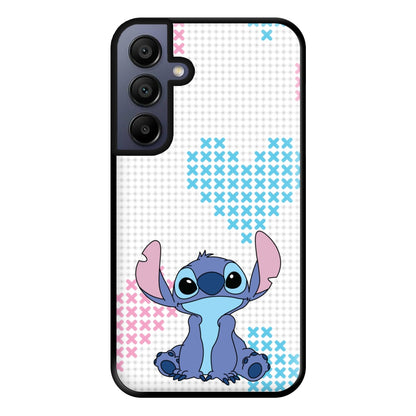 Blue Alien Hearts Phone Case for Galaxy A15