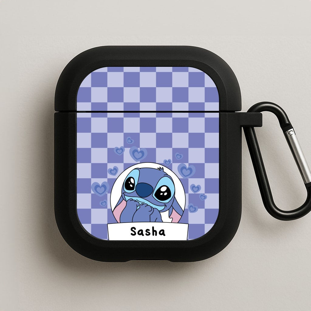 Personalised Cute Blue Alien AirPods Case