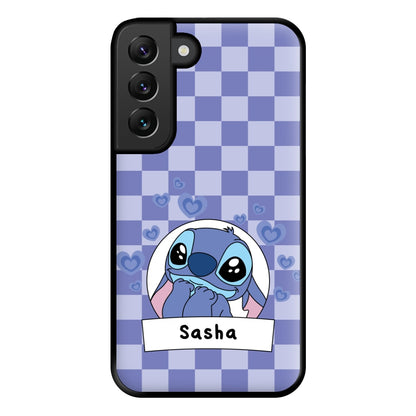 Personalised Cute Blue Alien Phone Case for Galaxy S22 Plus