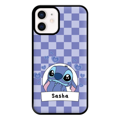 Personalised Cute Blue Alien Phone Case for iPhone 13 Mini