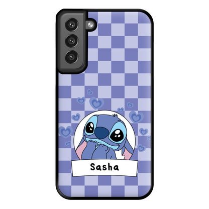 Personalised Cute Blue Alien Phone Case for Galaxy S21FE