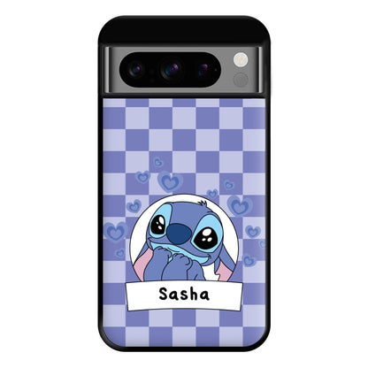 Personalised Cute Blue Alien Phone Case for Google Pixel 8 Pro