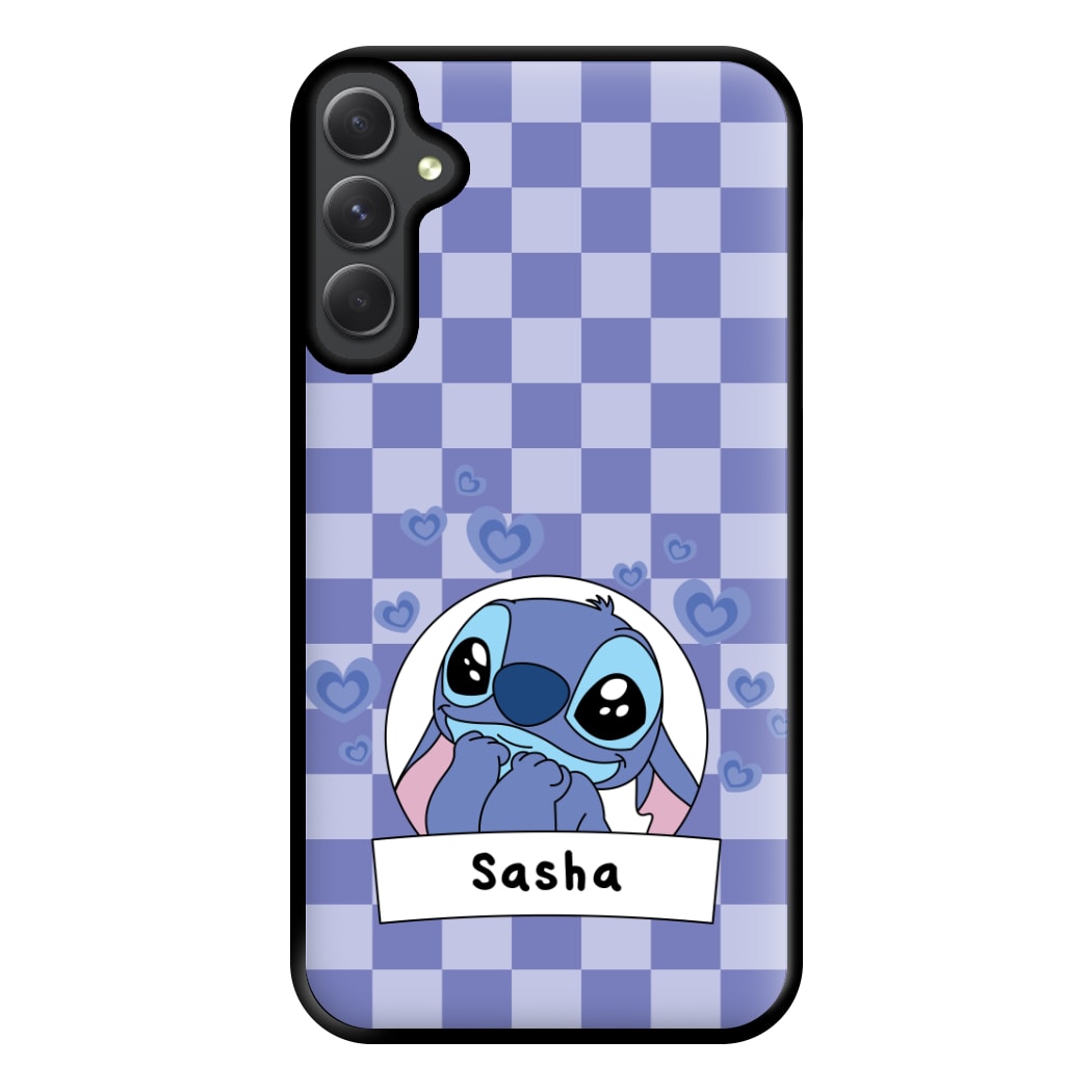 Personalised Cute Blue Alien Phone Case for Galaxy A34