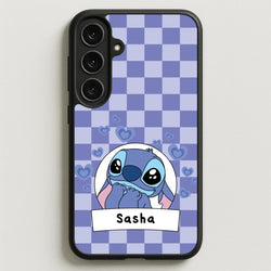 Personalised Cute Blue Alien Phone Case for Galaxy S25FE